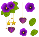 Purple Violets Decorative Element PNG Clipart