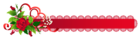 Red Deco Ribbon with Rose PNG Clipart