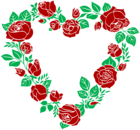 Red Rose Heart Border PNG Clip Art Image