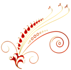 Red and Gold Floral Ornament PNG Picture