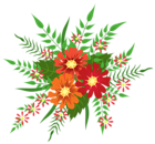 Red and Orange Flowers Decoration PNG Image