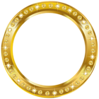 Round Frame Border Gold PNG Clip Art Image