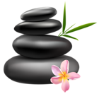 Spa Stones with Pink Flower PNG Clipart Image