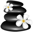 Spa Stones with White Flowers PNG Clipart Image