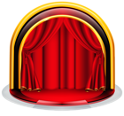 Stage with Red Curtains PNG Clipart Image