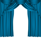 Theater Curtains Blue PNG Transparent Clipart