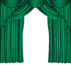Theater Curtains Green PNG Transparent Clipart