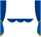 Transparent Blue Curtains Decoration PNG Clipart