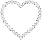 Transparent Diamond Heart Border Clip Art Image