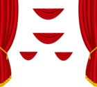 Transparent Red Curtains Decoration PNG Clipart