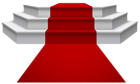 White Podium with Red Carpet PNG Clipart Image