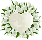 White Tulips Heart Decoration PNG Clipart Image