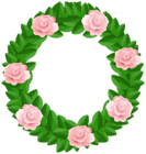 Wreath with Roses Free PNG Clip Art Image
