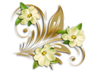 Yellow Flowers Gold Ornament Clipart