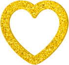 Yellow Glitter Heart Border Frame