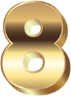 3D Gold Number Eight PNG Clip Art