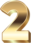 3D Gold Number Two PNG Clip Art