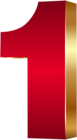 3D Number One Red Gold PNG Clip Art Image | Gallery Yopriceville - High