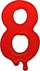 Bloody Number Eight PNG Clip Art Image