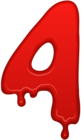 Bloody Number Four PNG Clip Art Image