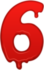 Bloody Number Six PNG Clip Art Image