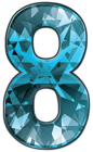 Blue Crystal Number Eight PNG Clipart Image