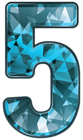 Blue Crystal Number Five PNG Clipart Image