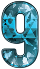 Blue Crystal Number Nine PNG Clipart Image