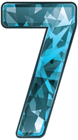 Blue Crystal Number Seven PNG Clipart Image