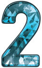 Blue Crystal Number Two PNG Clipart Image