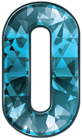 Blue Crystal Number Zero PNG Clipart Image
