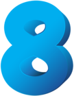 Blue Number Eight Transparent PNG Clip Art Image