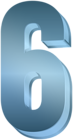 Blue Six Number Character PNG Clipart