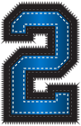 Blue Sport Style Number Two PNG Clip Art Image