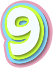 Bright Number Nine PNG Clipart