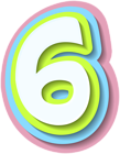 Bright Number Six PNG Clipart