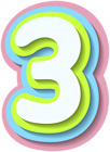 Bright Number Three PNG Clipart