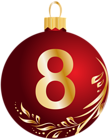 Christmas Ball Number Eight Transparent PNG Clip Art Image
