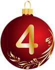 Christmas Ball Number Four Transparent PNG Clip Art Image