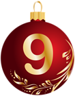 Christmas Ball Number Nine Transparent PNG Clip Art Image
