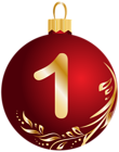 Christmas Ball Number One Transparent PNG Clip Art Image