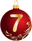Christmas Ball Number Seven Transparent PNG Clip Art Image