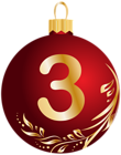 Christmas Ball Number Three Transparent PNG Clip Art Image