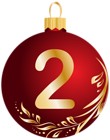 Christmas Ball Number Two Transparent PNG Clip Art Image