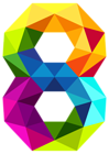Colourful Triangles Number Eight PNG Clipart Image