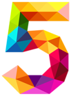 Colourful Triangles Number Five PNG Clipart Image