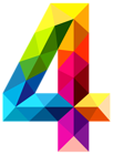 Colourful Triangles Number Four PNG Clipart Image