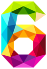 Colourful Triangles Number Six PNG Clipart Image