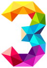 Colourful Triangles Number Three PNG Clipart Image