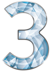 Crystal Number Three PNG Clipart Image